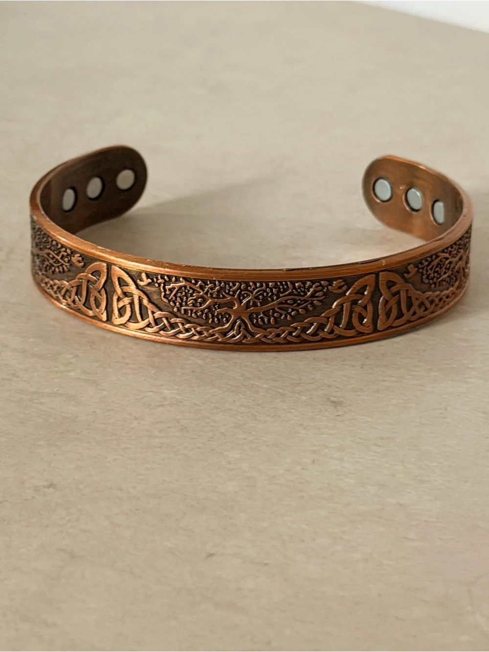 Unisex Men or Women Copper Celtic Tree of Life Design Magnetic Bracelet